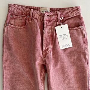 NWT Sezane Sexy Brut mid rise straight denim / rose / 28